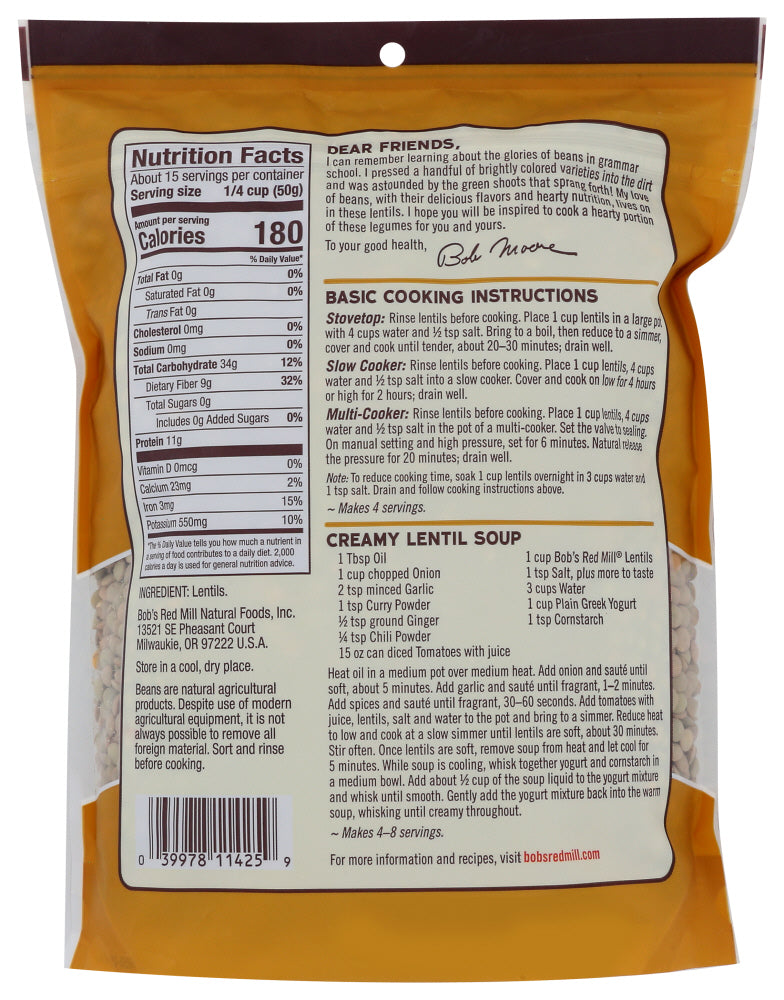 Bobs Red Mill: Brown Lentils, 27 Oz