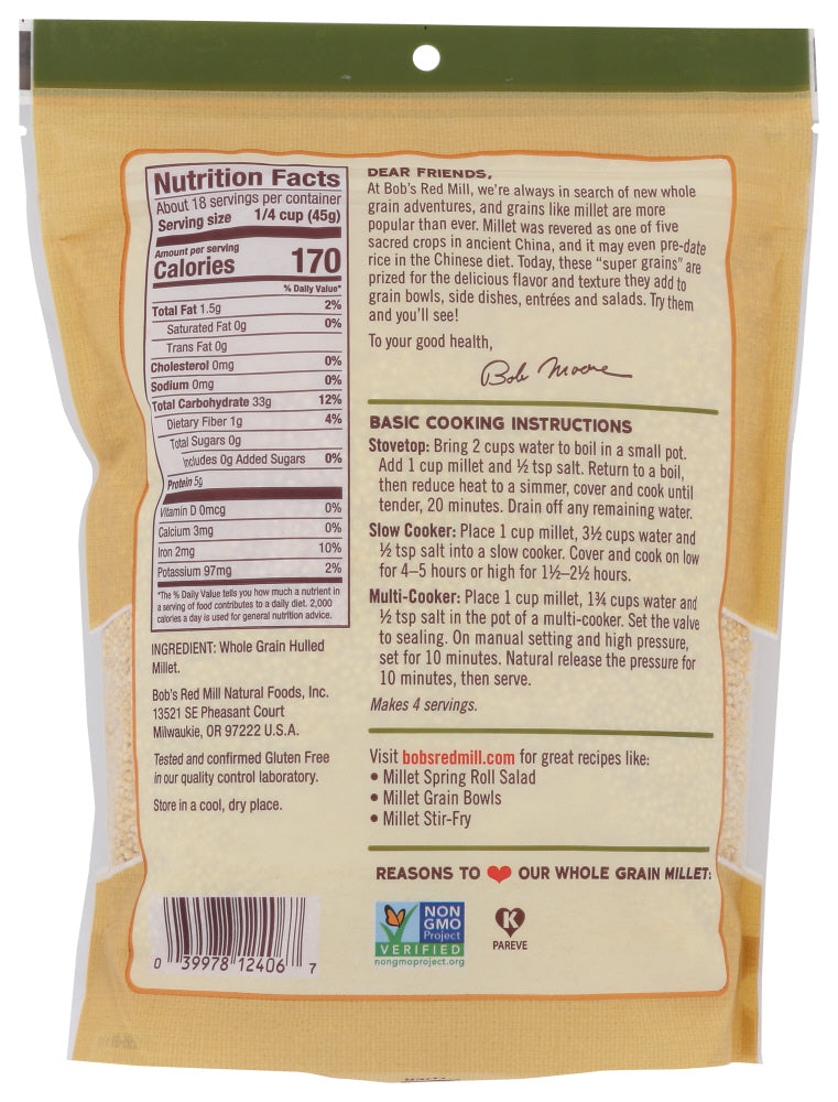 Bobs Red Mill: Whole Grain Millet, 28 Oz