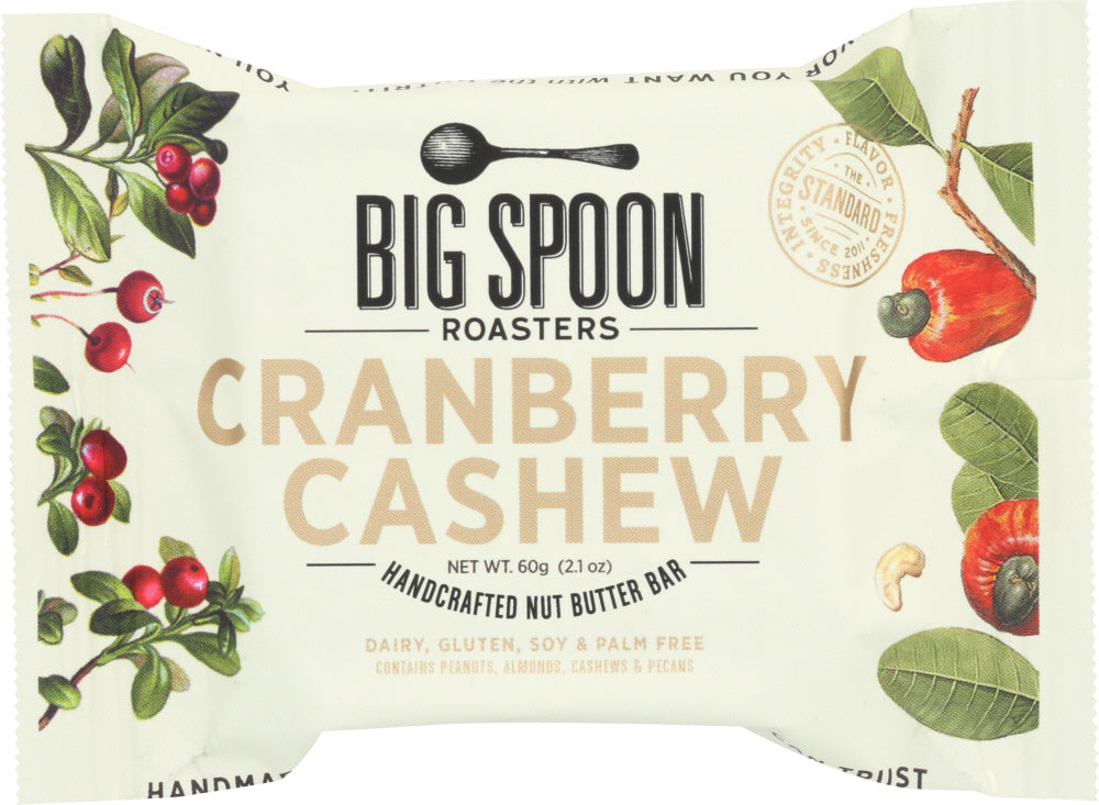 Big Spoon Roasters: Cranberry Cashew Peanut Butter Bar, 60 Gm