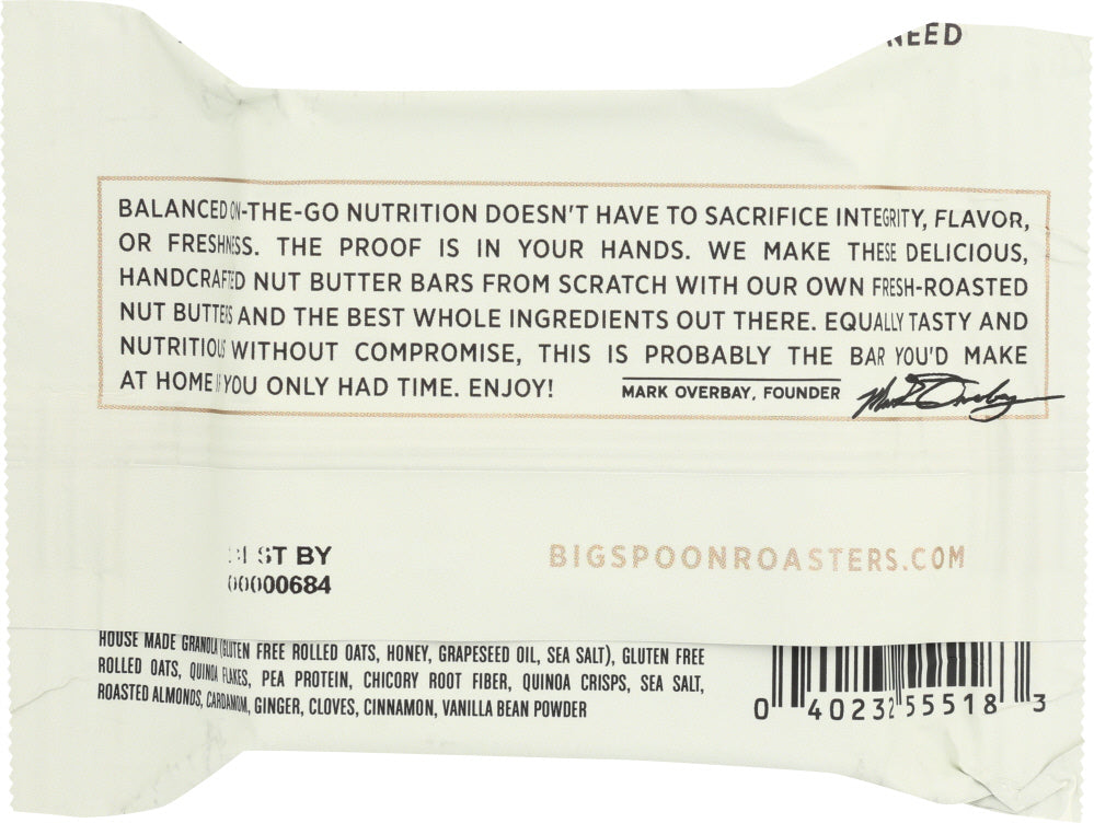 Big Spoon Roasters: Figgy Chai Peanut Butter Bar, 60 Gm