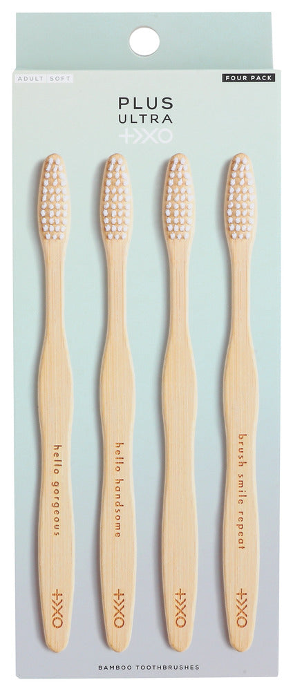 Plus Ultra: Toothbrush Bamboo 4Pk, 4 Ea