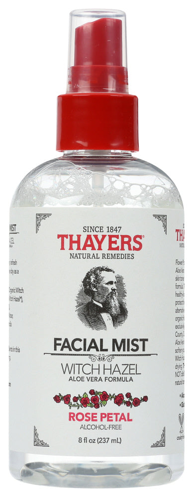 Thayers: Alcohol Free Rose Petal Facial Mist Witch Hazel And Aloe Vera Formula, 8 Oz