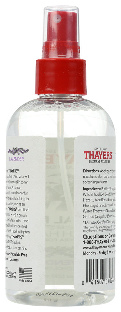 Thayers: Alcohol Free Lavender Facial Mist Witch Hazel And Aloe Vera Formula, 8 Oz