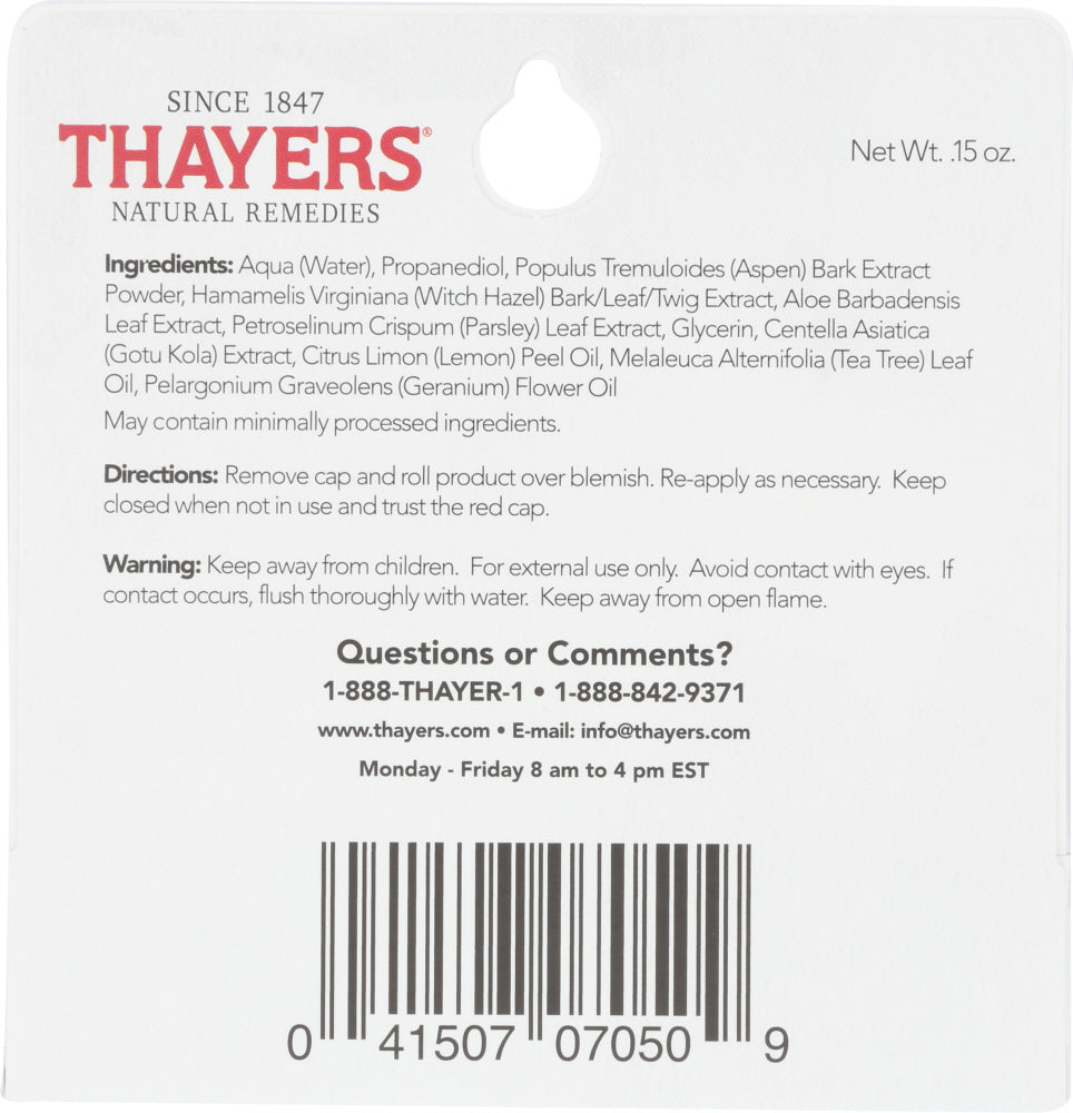 Thayers: Witch Hazel Lemon Blemish Stick, 0.15 Fo