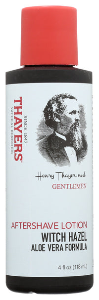 Thayers: Gentlemen Aftershave Lotion Witch Hazel And Aloe Vera Formula, 4 Oz