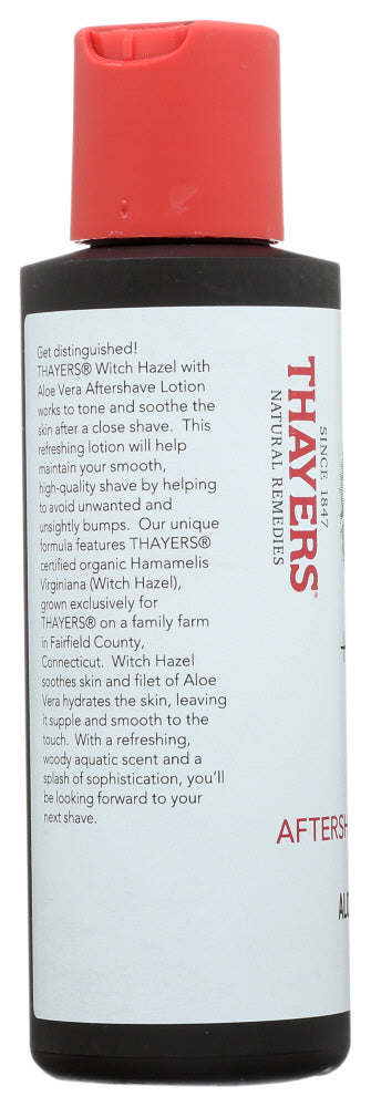 Thayers: Gentlemen Aftershave Lotion Witch Hazel And Aloe Vera Formula, 4 Oz