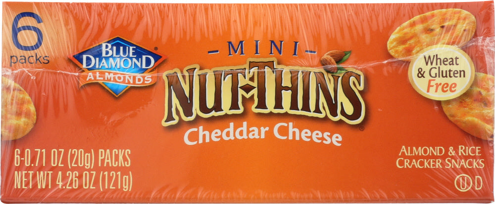 Blue Diamond: Cheddar Cheese Nut Thins Mini, 4.26 Oz