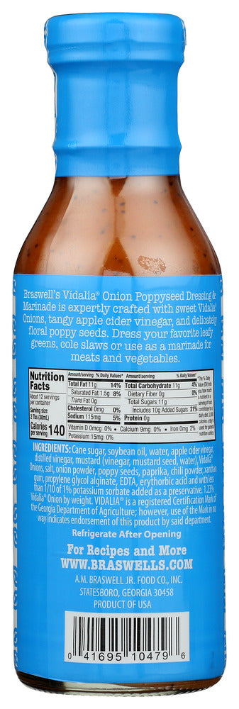 Braswell: Drssng Vidalia Poppyseed, 12 Oz