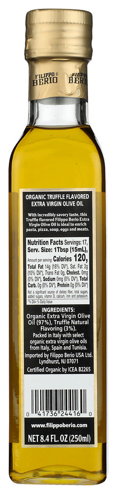 Filippo Berio: Organic Extra Virgin Olive Oil Truffle Flavored, 8.4 Fo