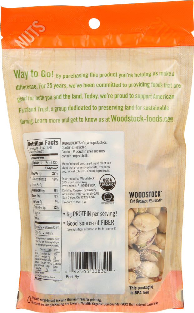 Woodstock: Pistachios Dry Rstd Unslt, 7 Oz