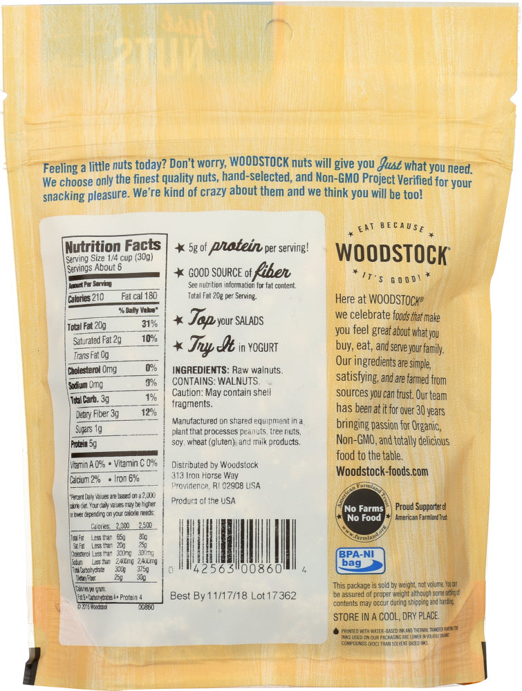 Woodstock: Walnuts Halves And Pieces, 6 Oz