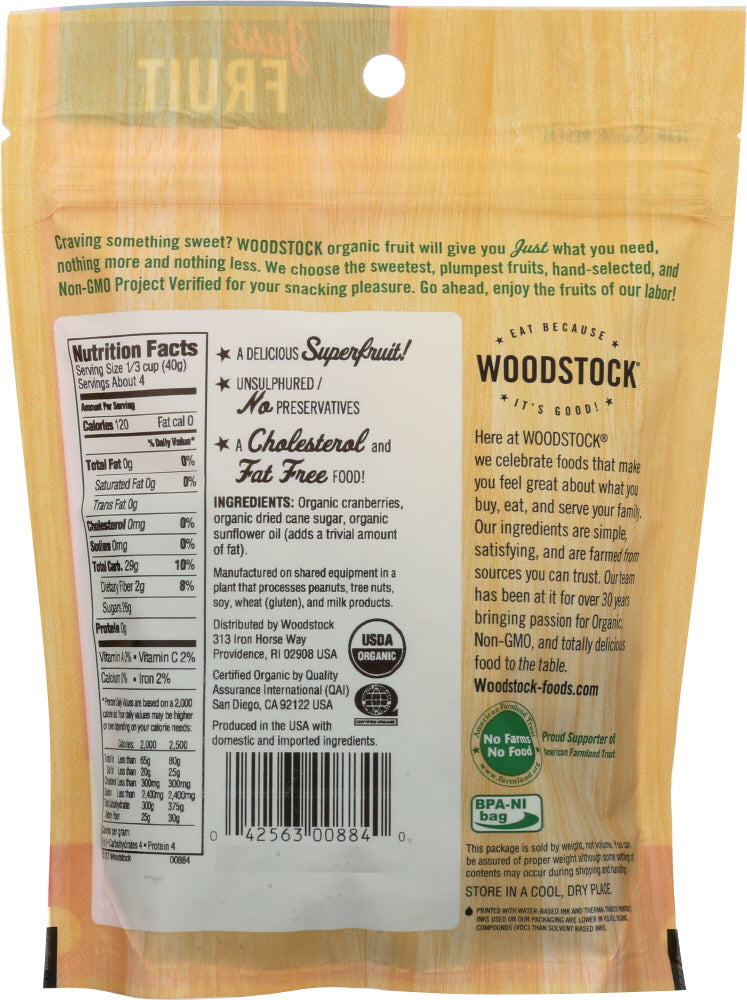 Woodstock: Cranberries Sweet Dried, 5.25 Oz