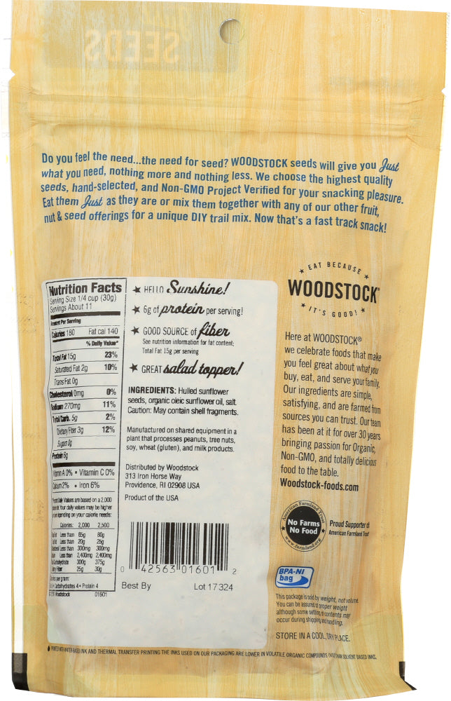 Woodstock: Seeds Sunflower Rstd Sltd, 12 Oz