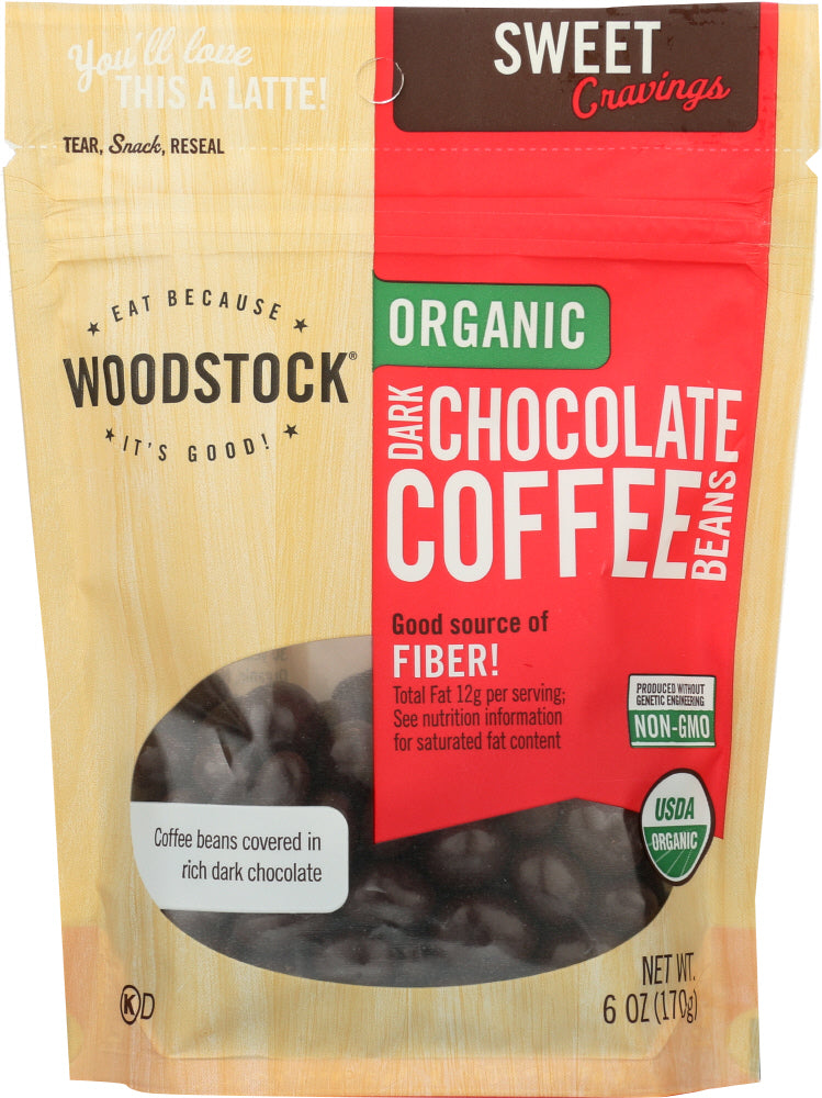 Woodstock: Organic Dark Chocolate Coffee Beans, 6 Oz