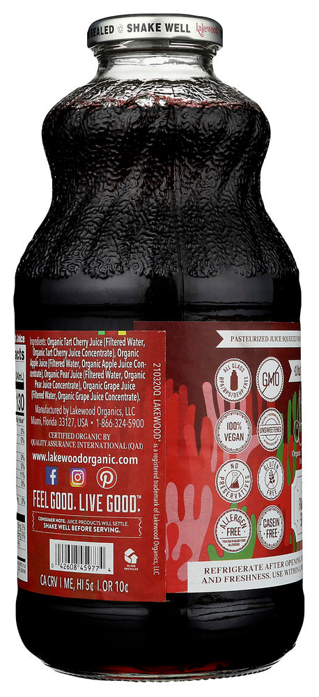 Lakewood: Organic Pure Fruit Tart Cherry Blend, 32 Oz