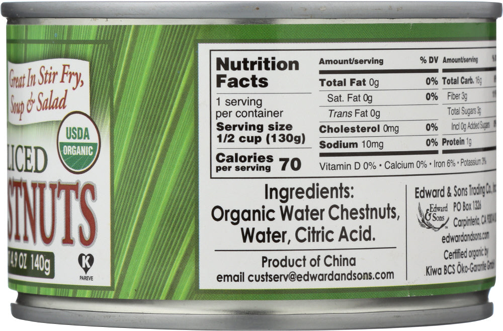 Native Forest: Organic Sliced Water Chestnuts, 8 Oz