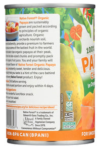 Native Forest: Papaya Chunks, 14 Oz