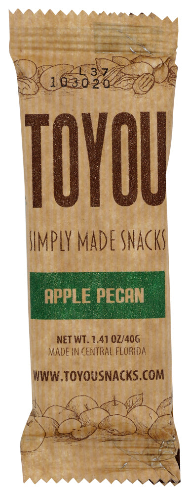 Toyou Snacks: Bar Apple Pecan, 1.41 Oz