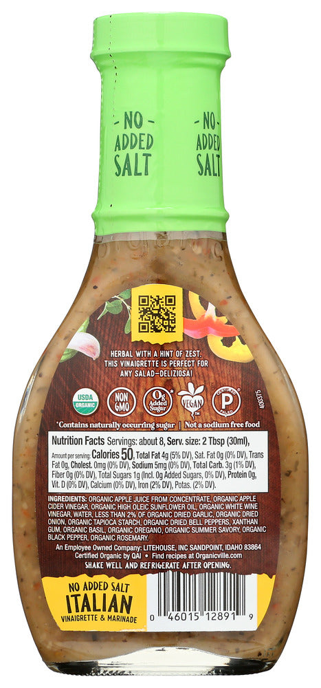 Organicville: Salt Free Italian Dressing, 8 Fo