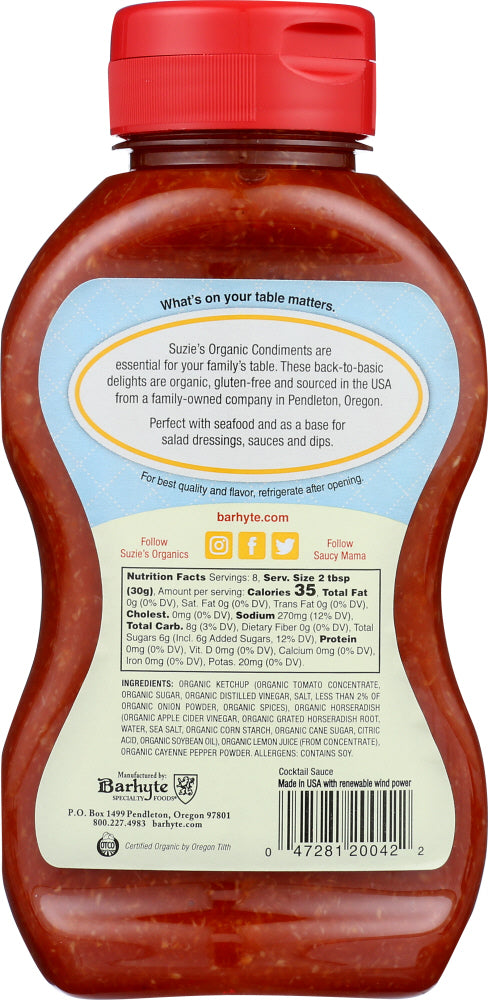 Suzie's: Organic Cocktail Sauce, 8 Fo