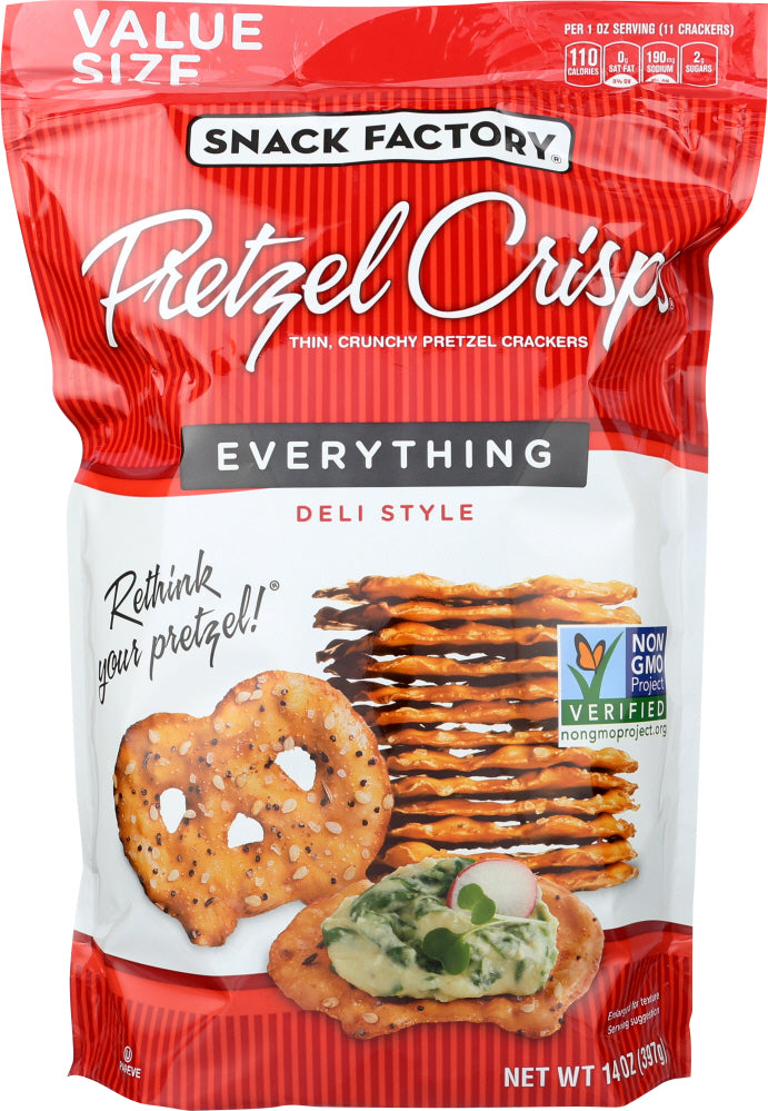 Snack Factory: Everything Pretzel Crisp, 14 Oz