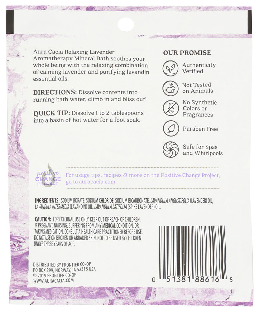 Aura Cacia: Aromatherapy Mineral Bath Relaxing Lavender, 2.5 Oz