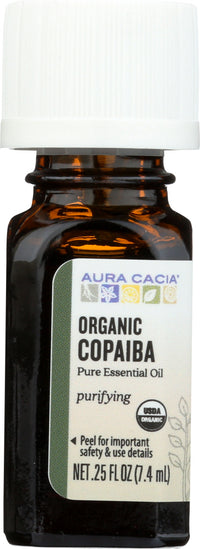 Aura Cacia: Organic Copaiba Pure Essential Oil, 0.25 Oz