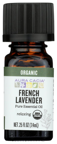 Aura Cacia: Organic French Lavender Pure Essential Oil, 0.25 Oz