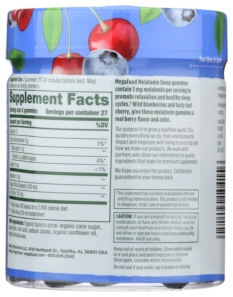 Megafood: Melatonin Berry Good Sleep Gummies, 54 Pc