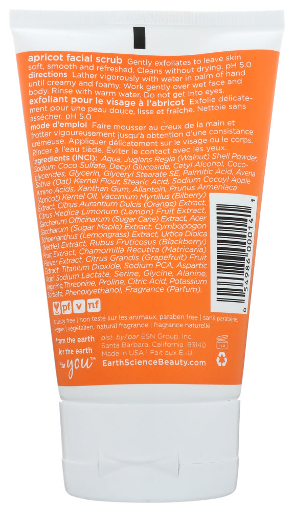 Earth Science: Facial Scrub Apricot Gentle, 4 Oz