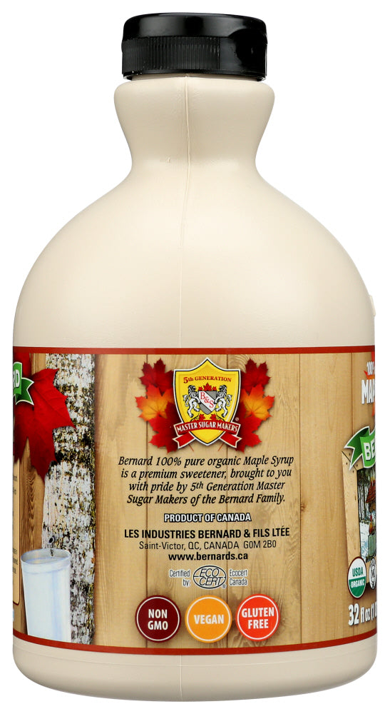 Bernard: Dark Pure Organic Maple Syrup, 32 Fo