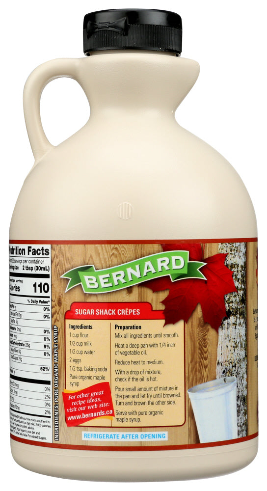 Bernard: Dark Pure Organic Maple Syrup, 32 Fo