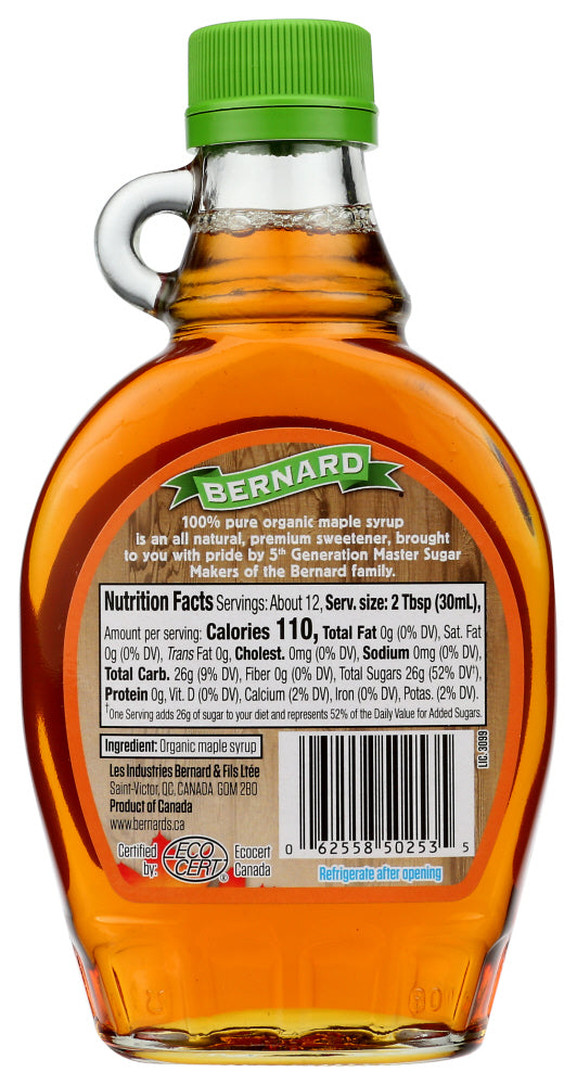 Bernard: Pure Organic Maple Syrup, 8.5 Fo