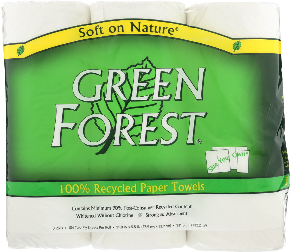 Green Forest: Paper Towels Wht 3Rolls 104Ct, 1 Ea