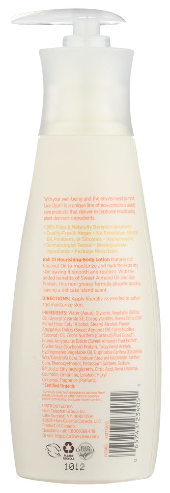 Live Clean: Bali Oil Nourishing Body Lotion, 11.3 Oz