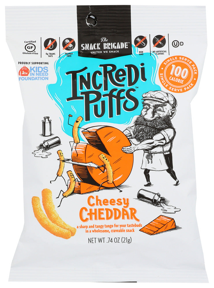 The Snack Brigade: Cheesy Cheddar Incredipuffs, 0.74 Oz