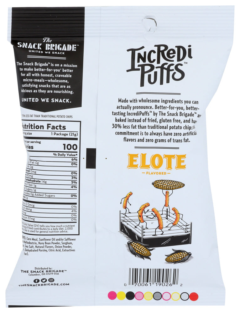 The Snack Brigade: Incredipuffs Elote, 0.74 Oz