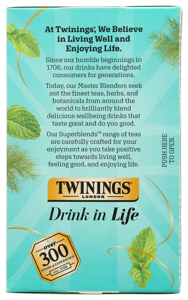 Twining Tea: Probiotic Tea Peppermint Fennel, 18 Bg