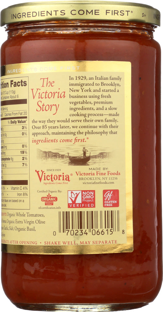 Victoria: Sauce Pomodoro Org, 24 Oz