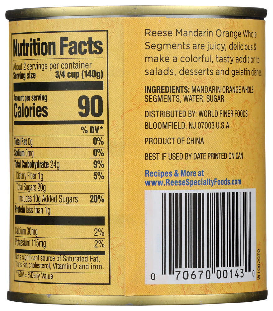 Reese: Mandarin Oranges Whole Segments In Light Syrup, 11 Oz