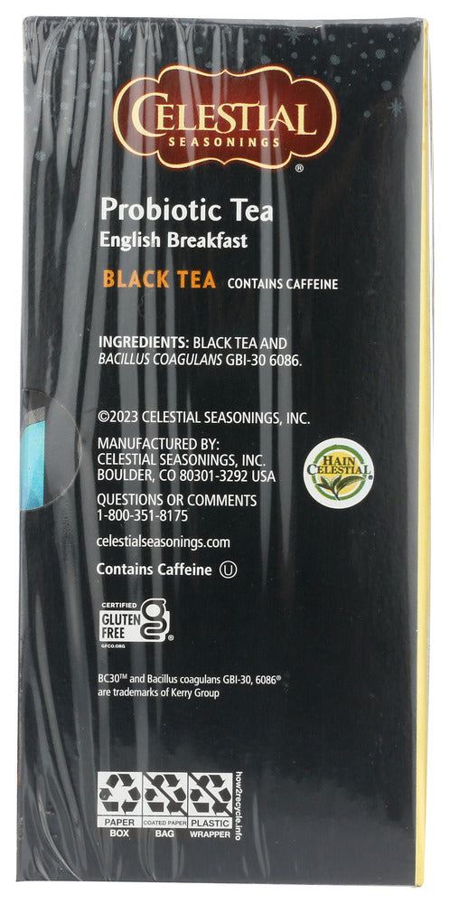 Celestial Seasonings: Probiotic English Breakfast Black Tea With Caffeine, 18 Bg