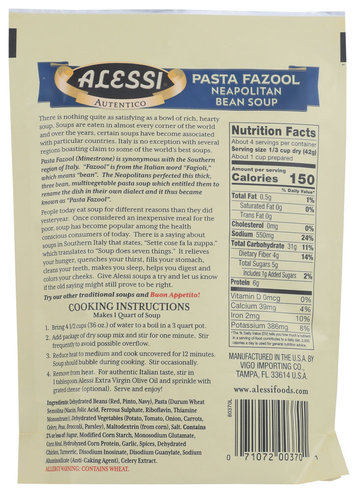 Alessi: Pasta Fazool Neapolitan Bean Soup, 6 Oz