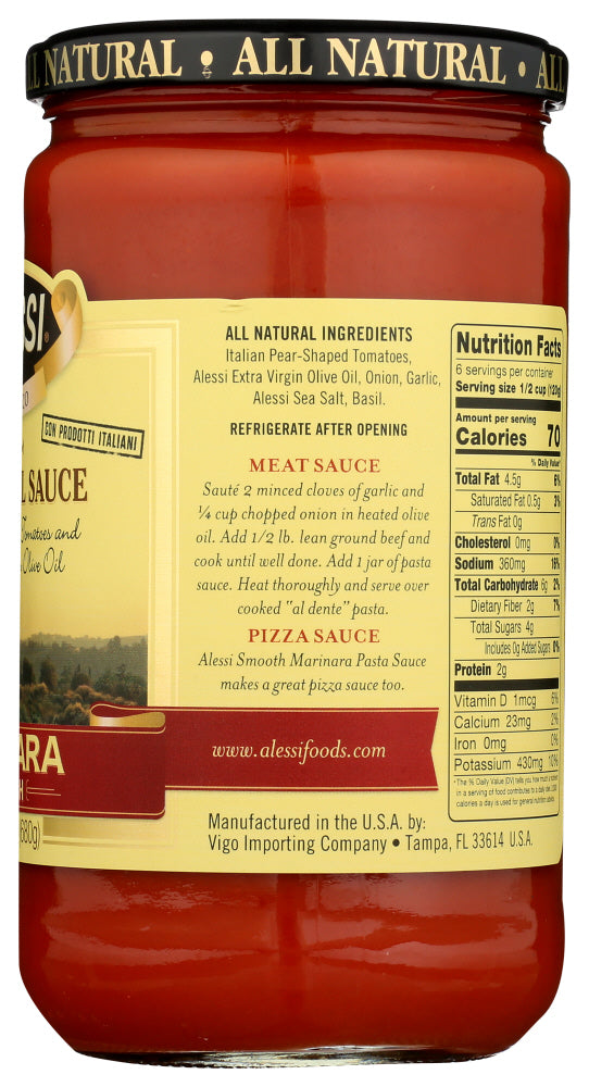 Alessi: Marinara Pasta Sauce Smooth Style, 24 Oz