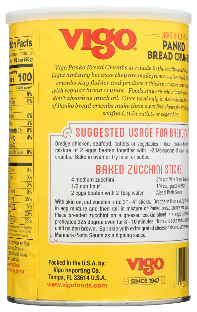 Vigo: Plain Panko Bread Crumbs, 8 Oz