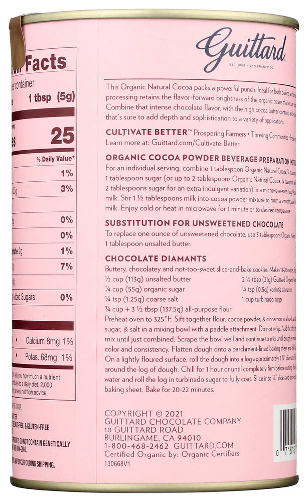 Guittard: Cocoa Pwdr Ntrl Unswt, 8 Oz