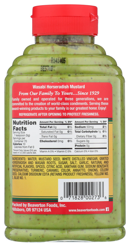 Beaver: Wasabi Horseradish Mustard, 12.5 Oz