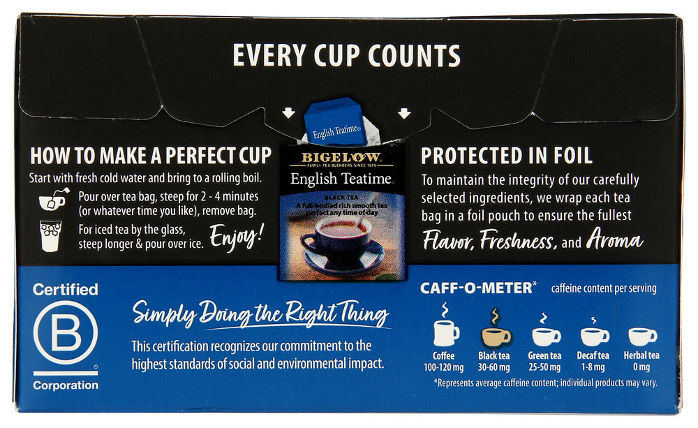 Bigelow: English Teatime Black Tea 20 Bags, 1.5 Oz