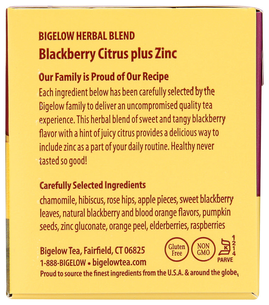 Bigelow: Blackberry Citrus Plus Zinc Herbal Tea, 1.06 Oz