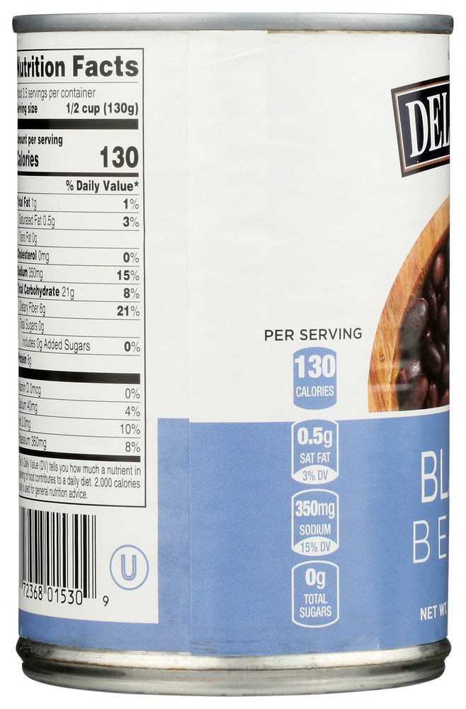 Delallo: Black Beans, 15.5 Oz