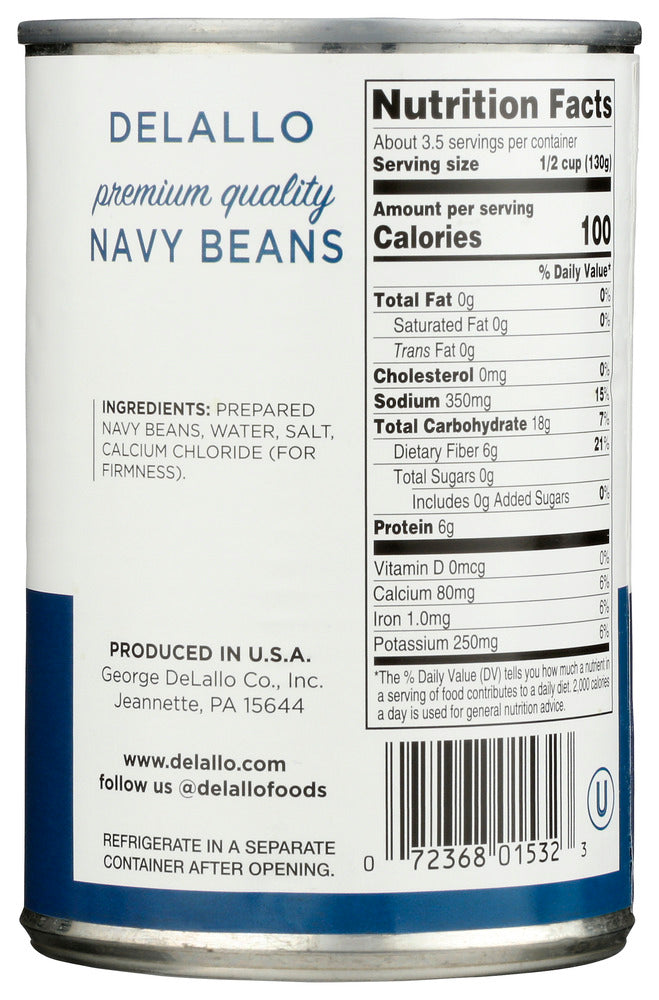 Delallo: Navy Beans, 15.5 Oz